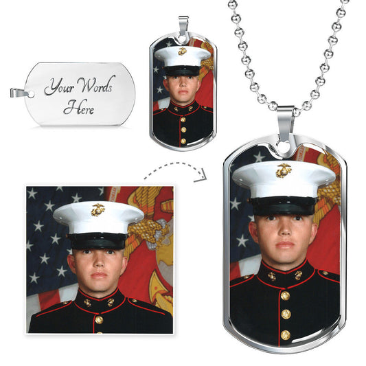 Personalized Photo Luxury Dog Tag Necklace